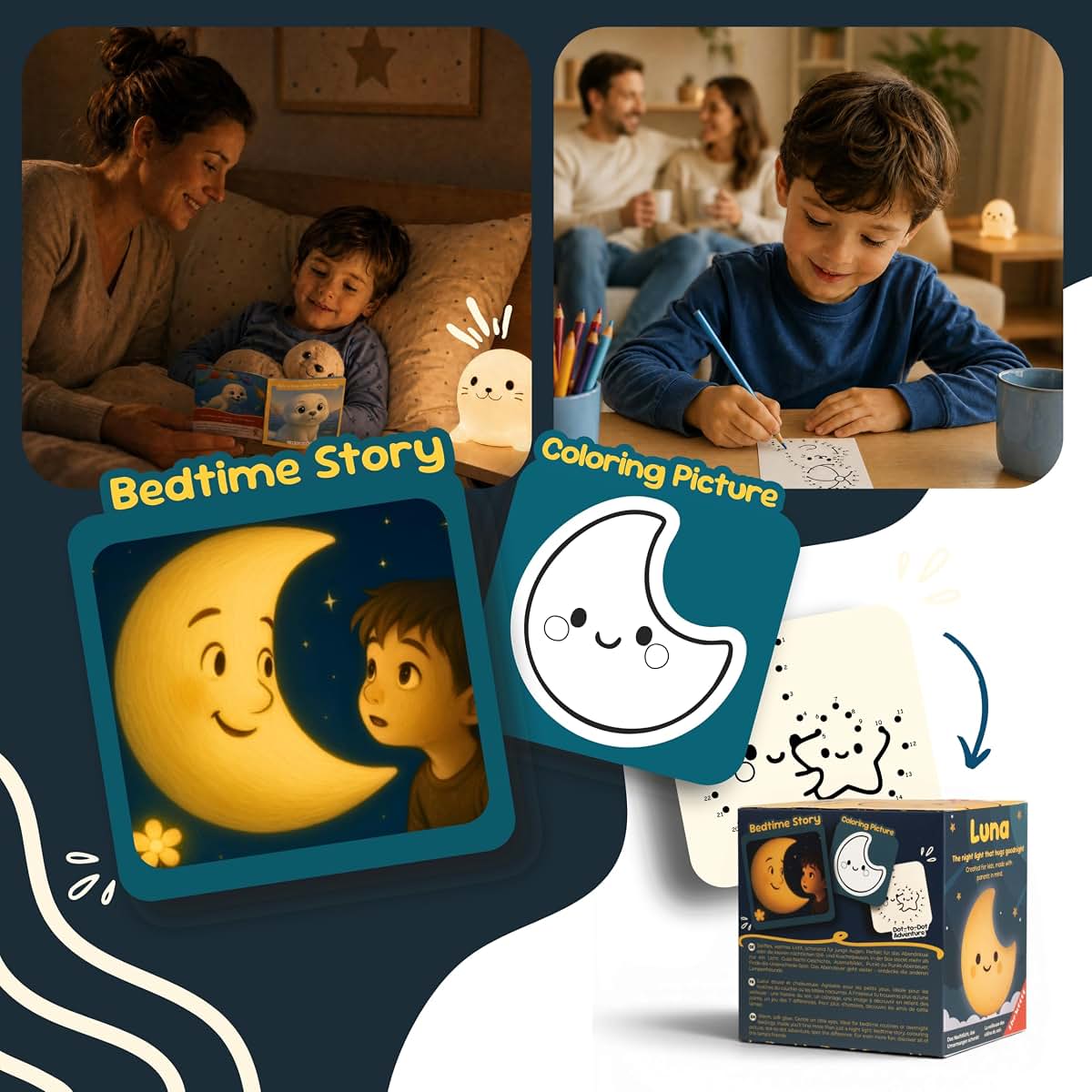 Live SoGOOD Luna Baby Night Light, Silicone Color Changing Touch Lamp (photo 4)