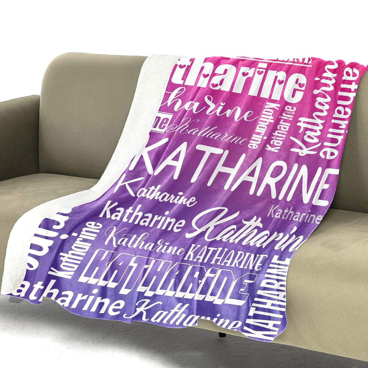 JOYXBUY Personalized Blankets with Name Custom Blanket for Adult Kids Baby Customized Blanket Monogrammed Blankets