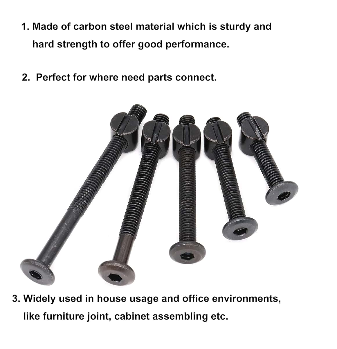 M6 Black Hex Socket Cap Screws Kit for Crib Furniture Assembly