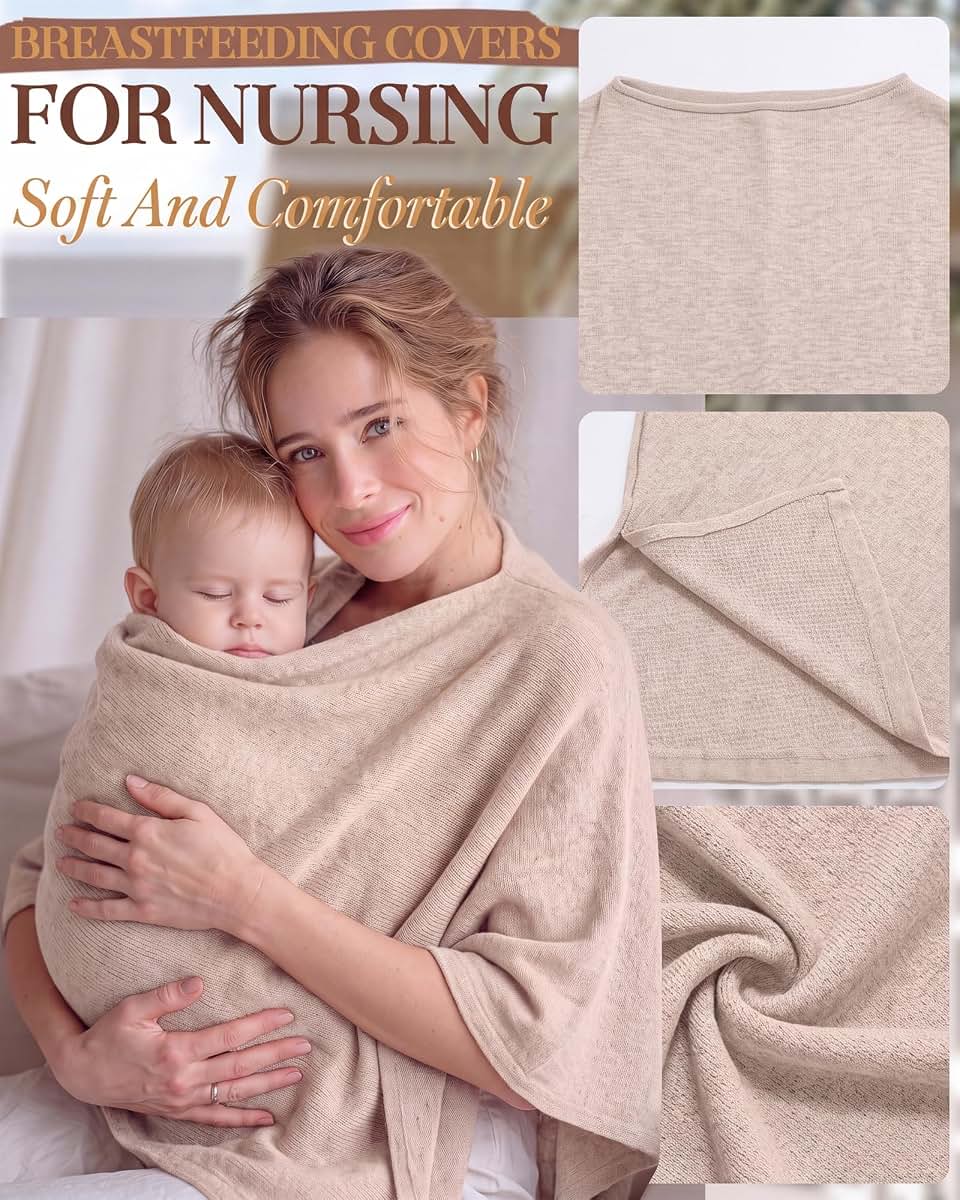 SteloVibe Nursing Cover for Breastfeeding in Beige (photo 4)