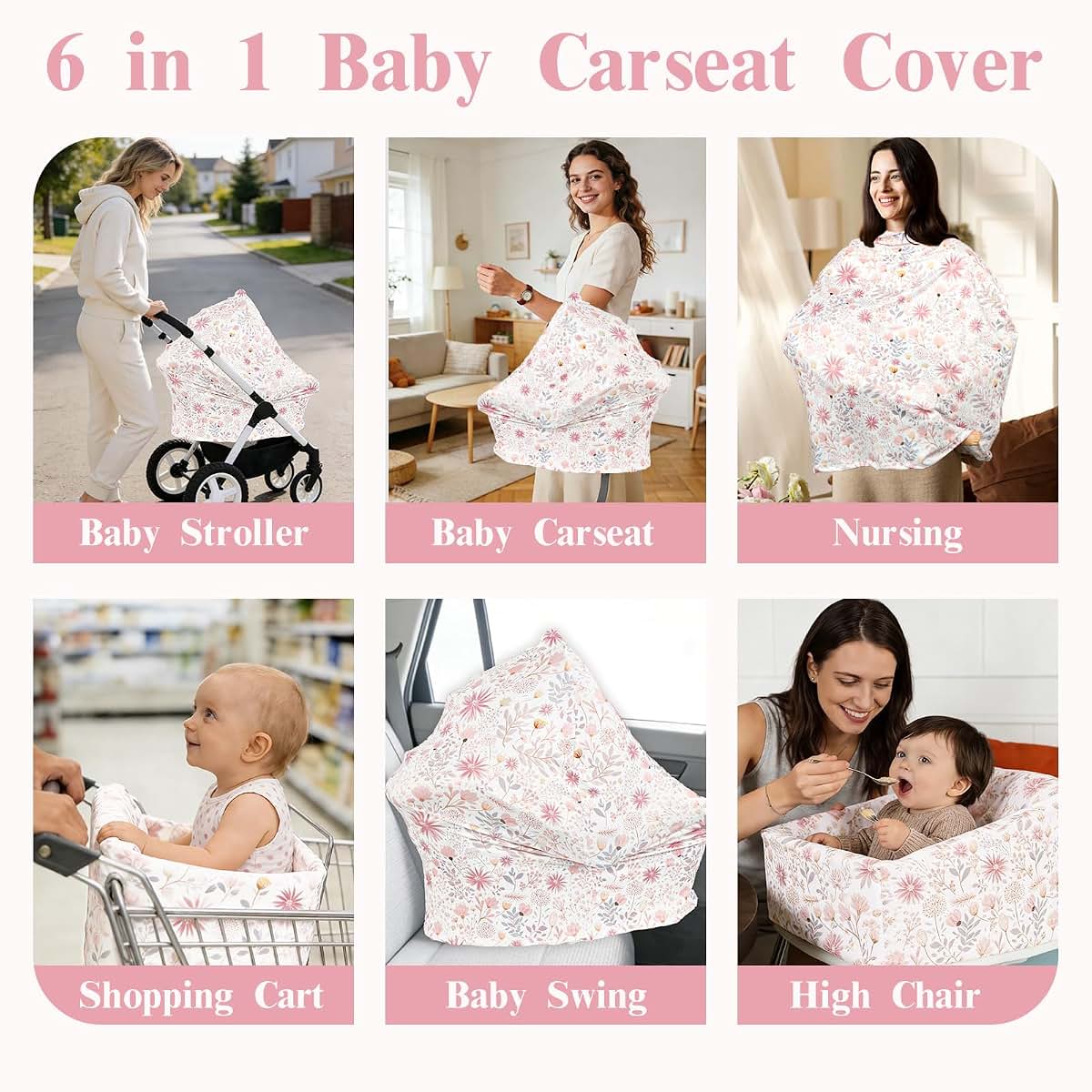 Breathable Microfiber Car Seat Canopy Cover for Infants and Carriers