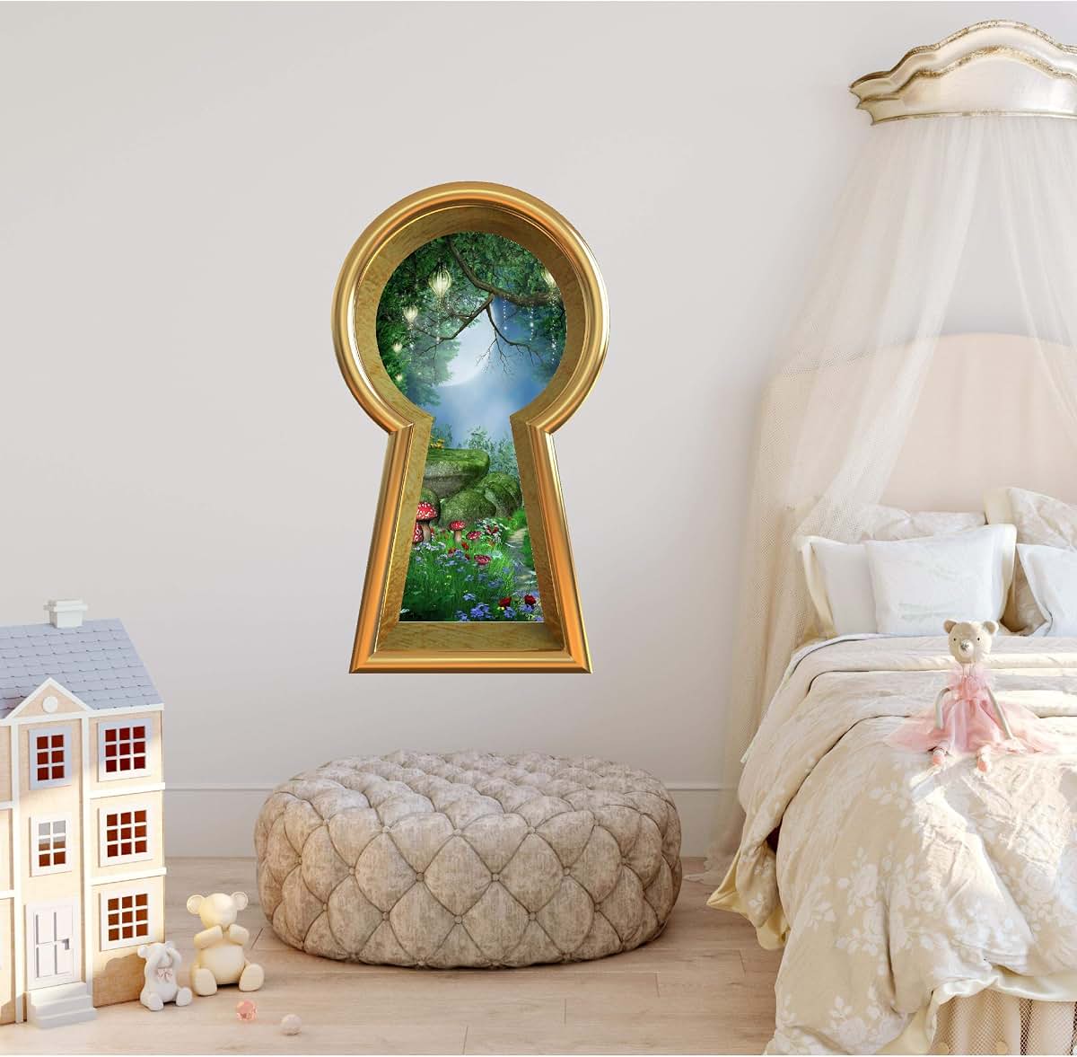 Stickit Graphix Enchanted Lantern Forest 3D Keyhole Wall Decal