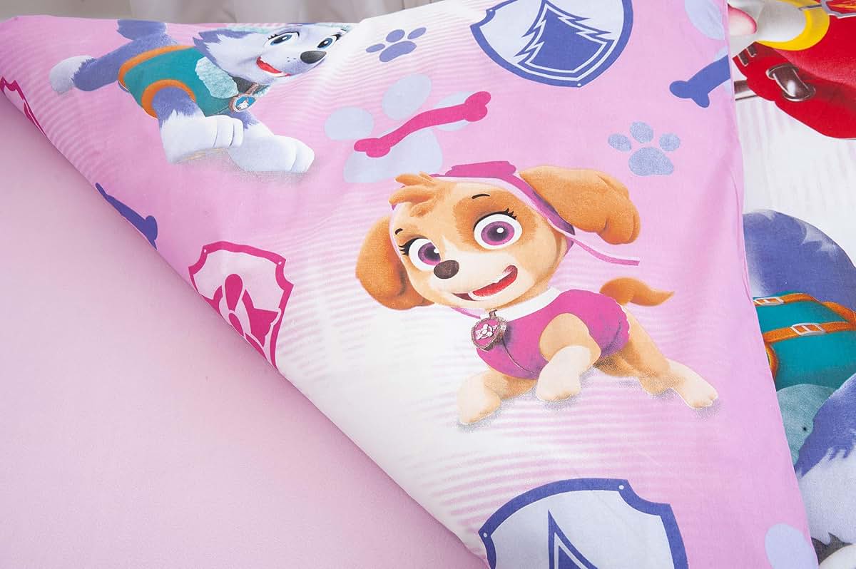Herding Paw Patrol Bed Linen, Cotton, Pink, 200 x 135 x 0.2 cm
