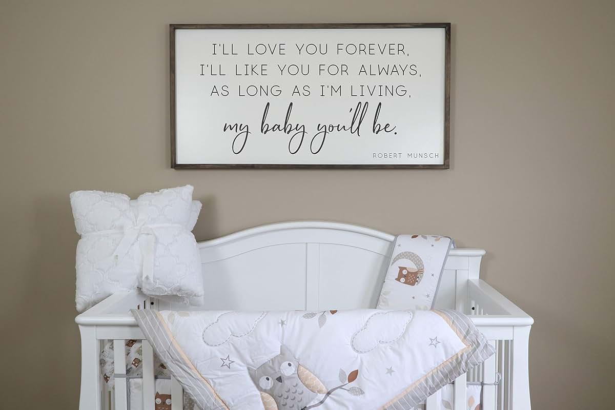 Wood Farmhouse Nursery Sign Decor for Wall Art