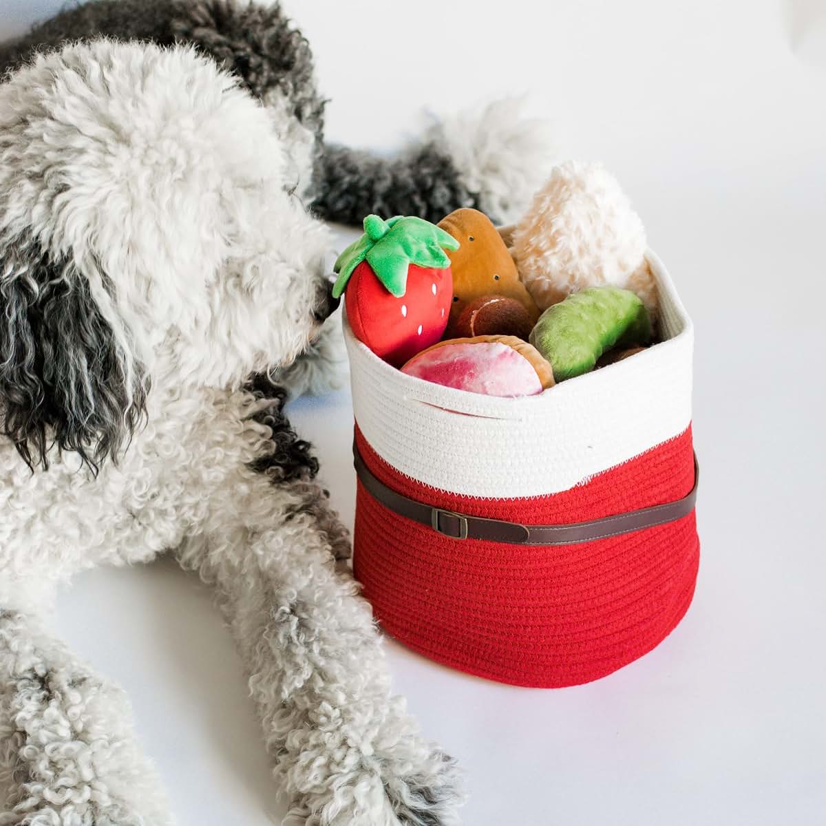 Midlee Santa Rope Basket for Festive Storage and Decor