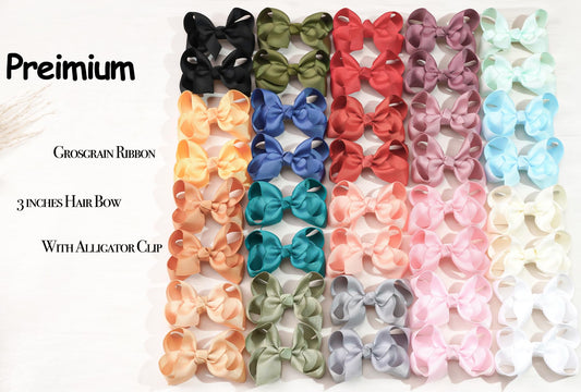 Cellot 40 Piece Hair Bows, 3 Inch Grosgrain Ribbon
