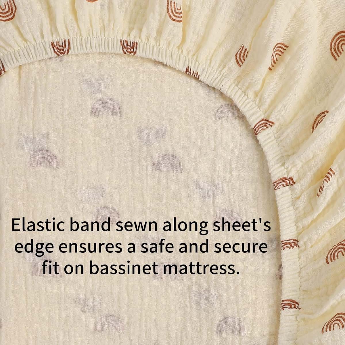 Onacosht Muslin Bassinet Sheets 2 Pack | 100% Cotton Small Round Fit