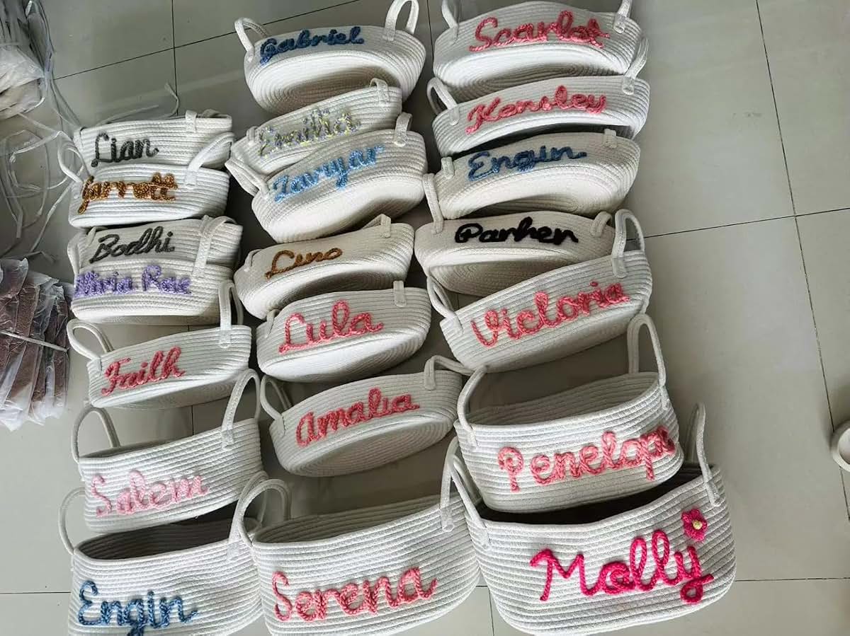 Zhongzhi Custom Name Basket With Multi-Colour Knitted Yarn (photo 4)