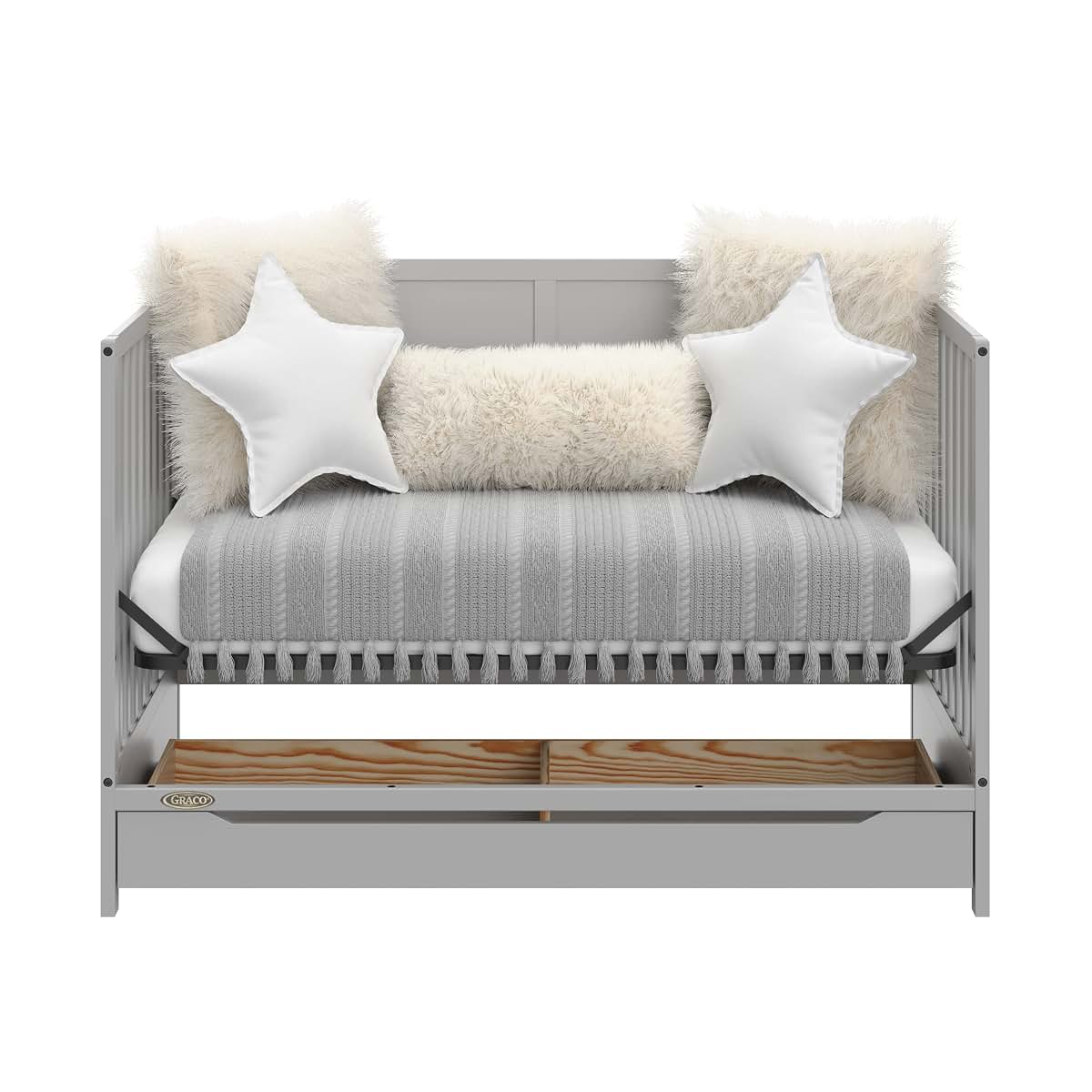 Graco Melrose 5-In-1 Convertible Crib With Drawer, Pebble Gray