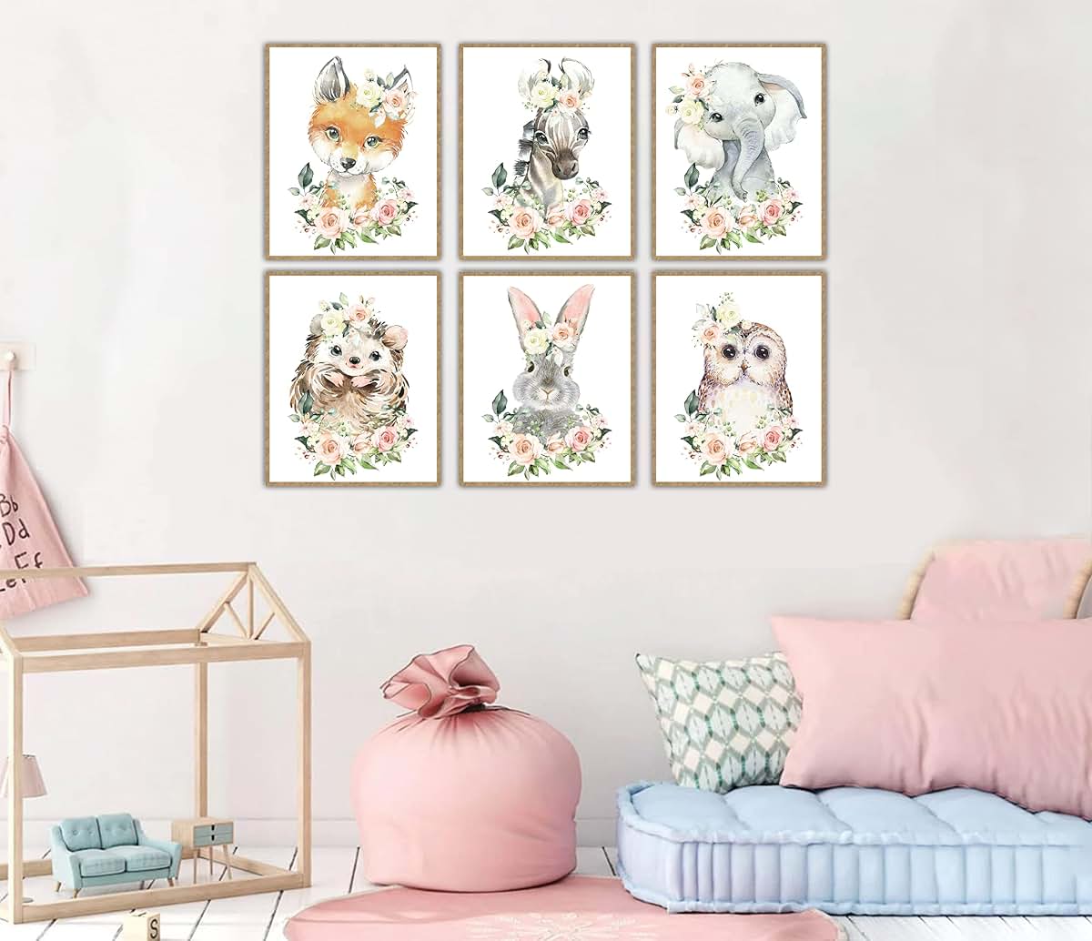 W.O.W.A. World Of Wall Art Animal Nursery Prints, Set Of 6
