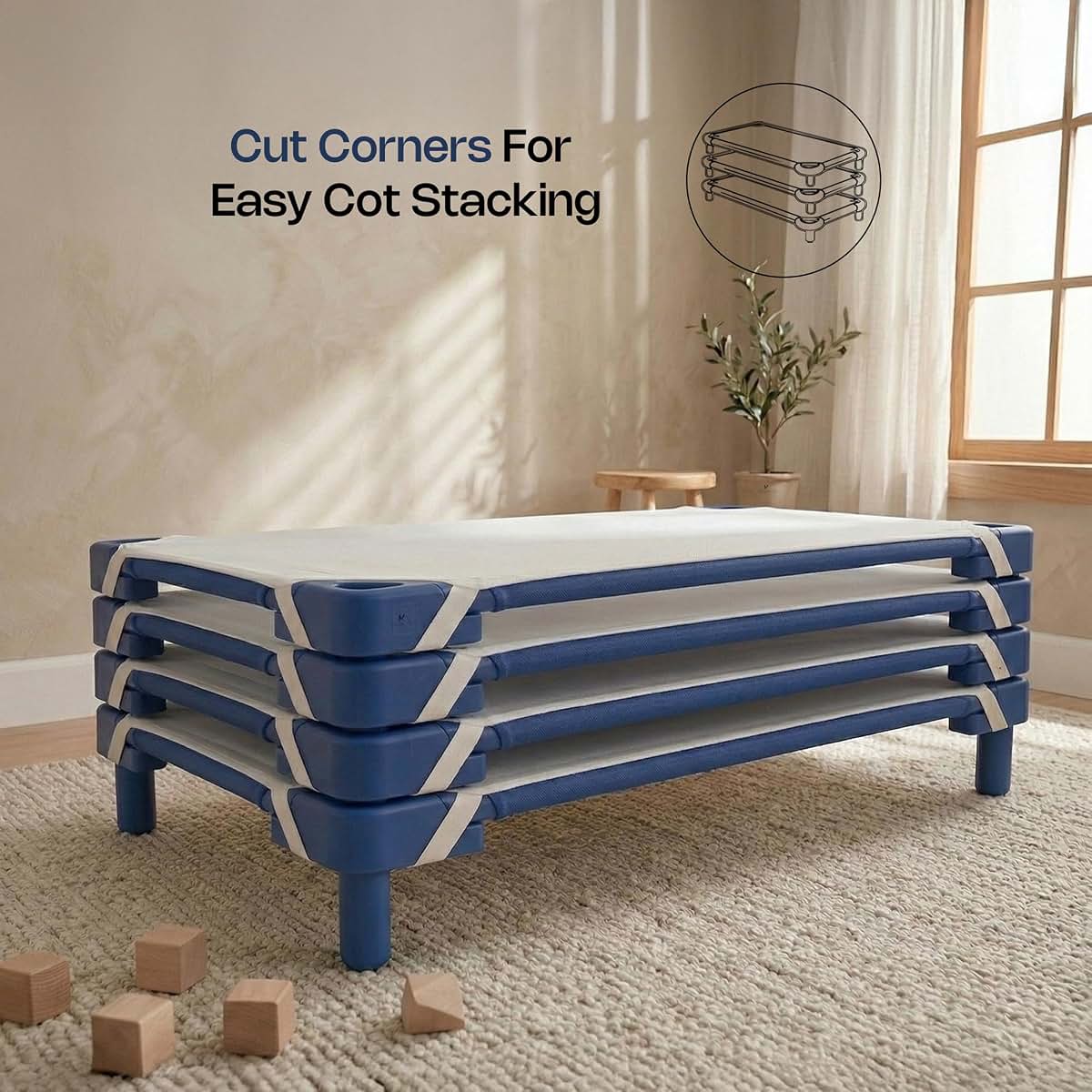Mississippi Cotton Pack Of 12 Daycare Cot Sheets With Corner Elastic (photo 4)