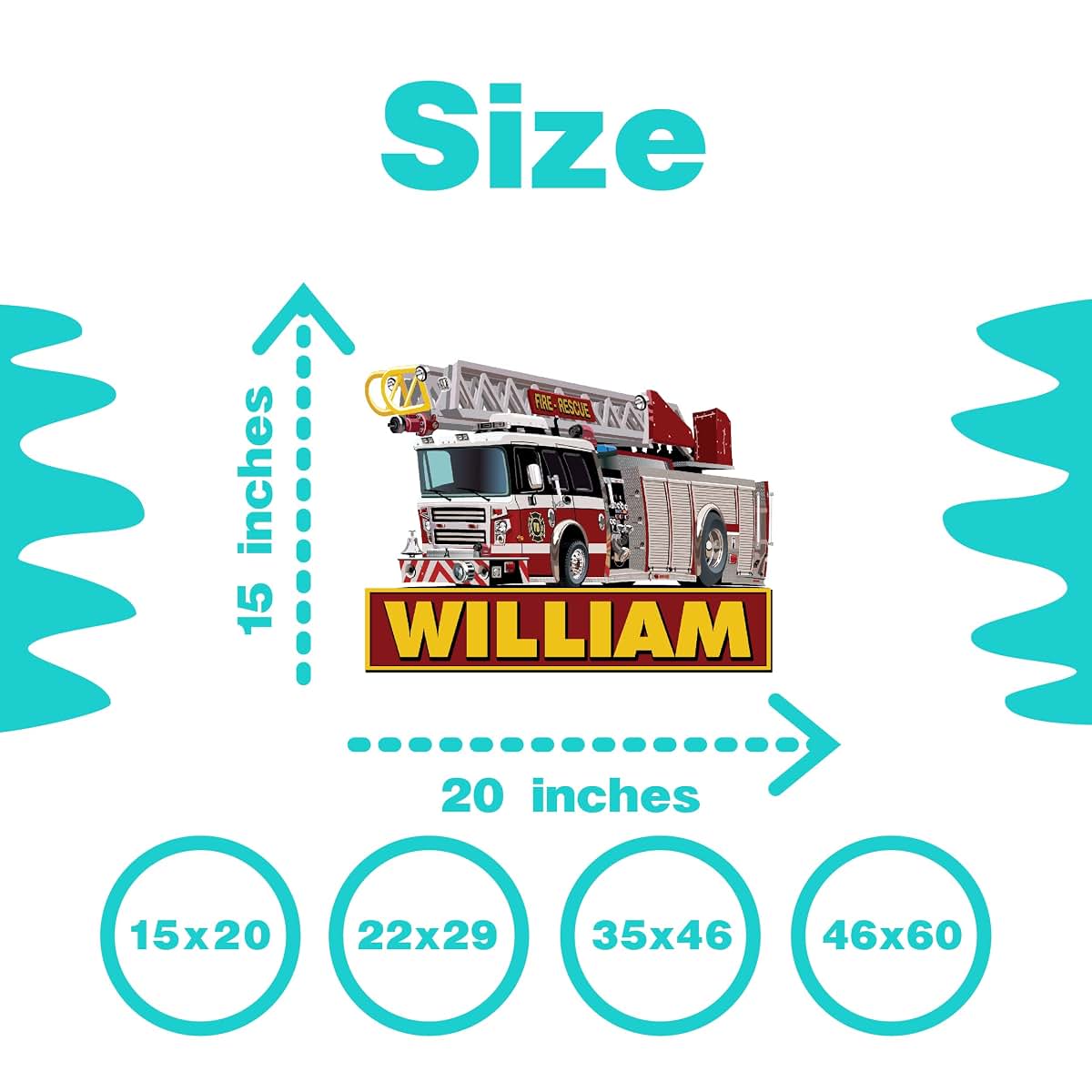 BabyOneStop Fire Truck Personalized Vinyl Wall Decals and Stickers