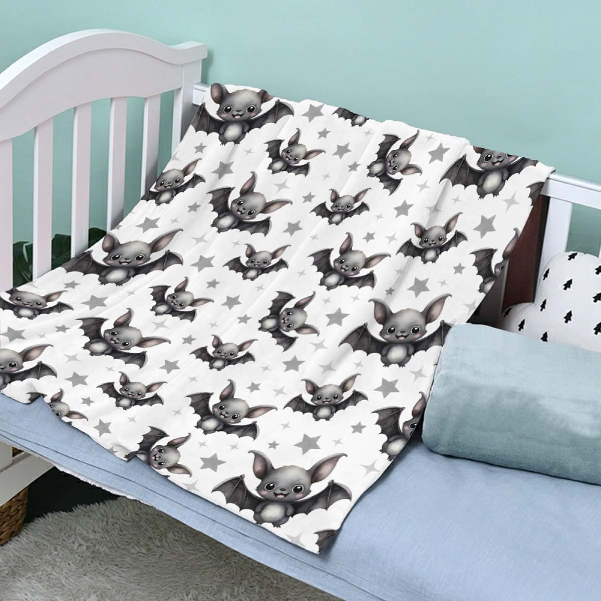 SUPERICH Bat Blanket Halloween Throw Blanket for Kids and Family, 40x30 Inch Microfiber Flannel