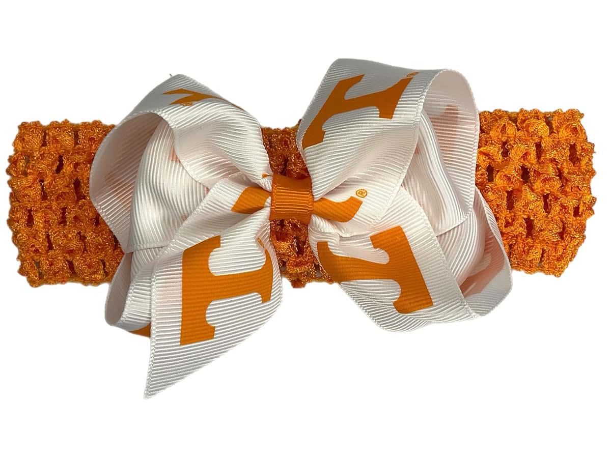 Zip Sew Craft Tennessee Vols Crochet Headband With Junior Bow