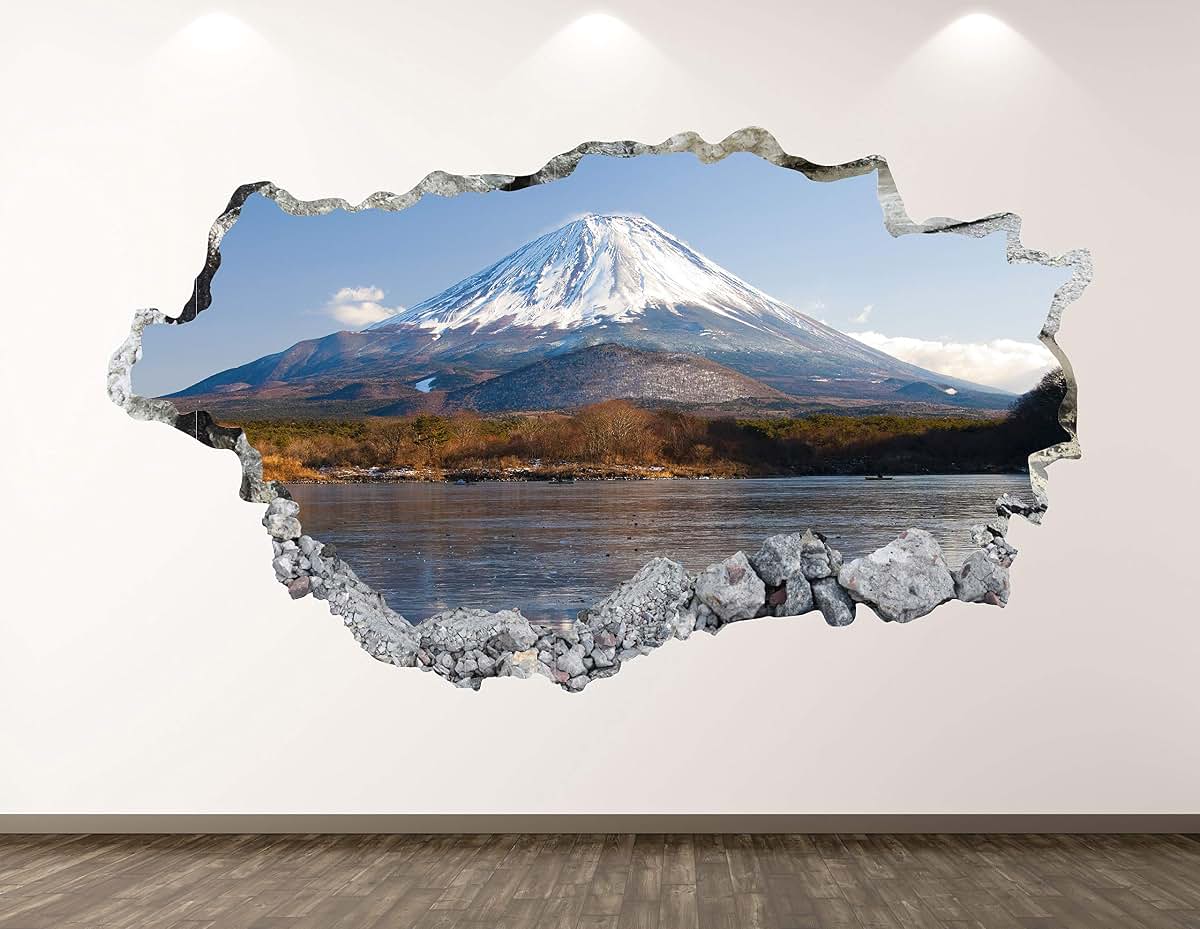 West Mountain Mount Fuji 3D Volcano Wall Decal for Kids Room