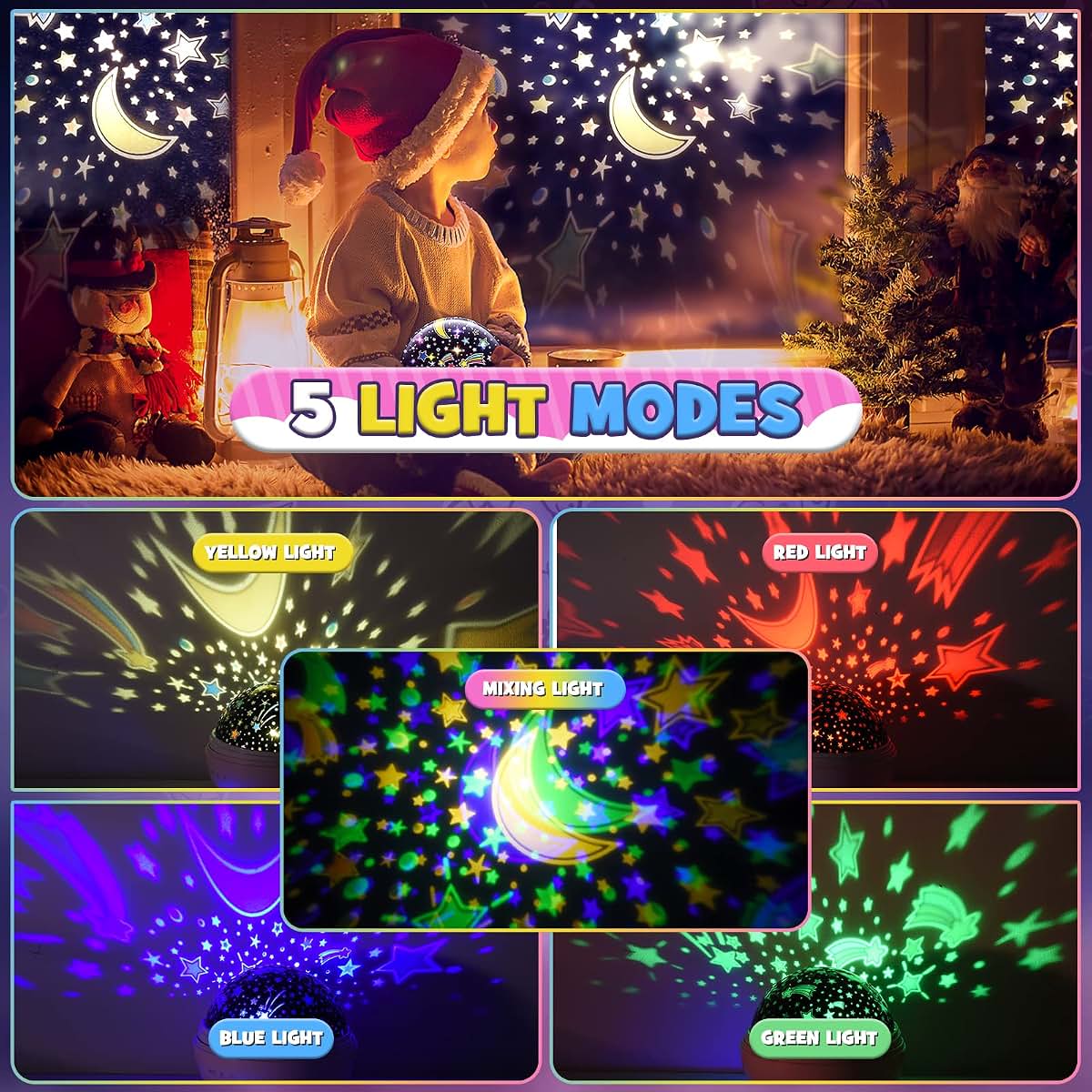 Vicia Unicorn Night Light Projector For Kids With Rotating Galaxy Display (photo 4)