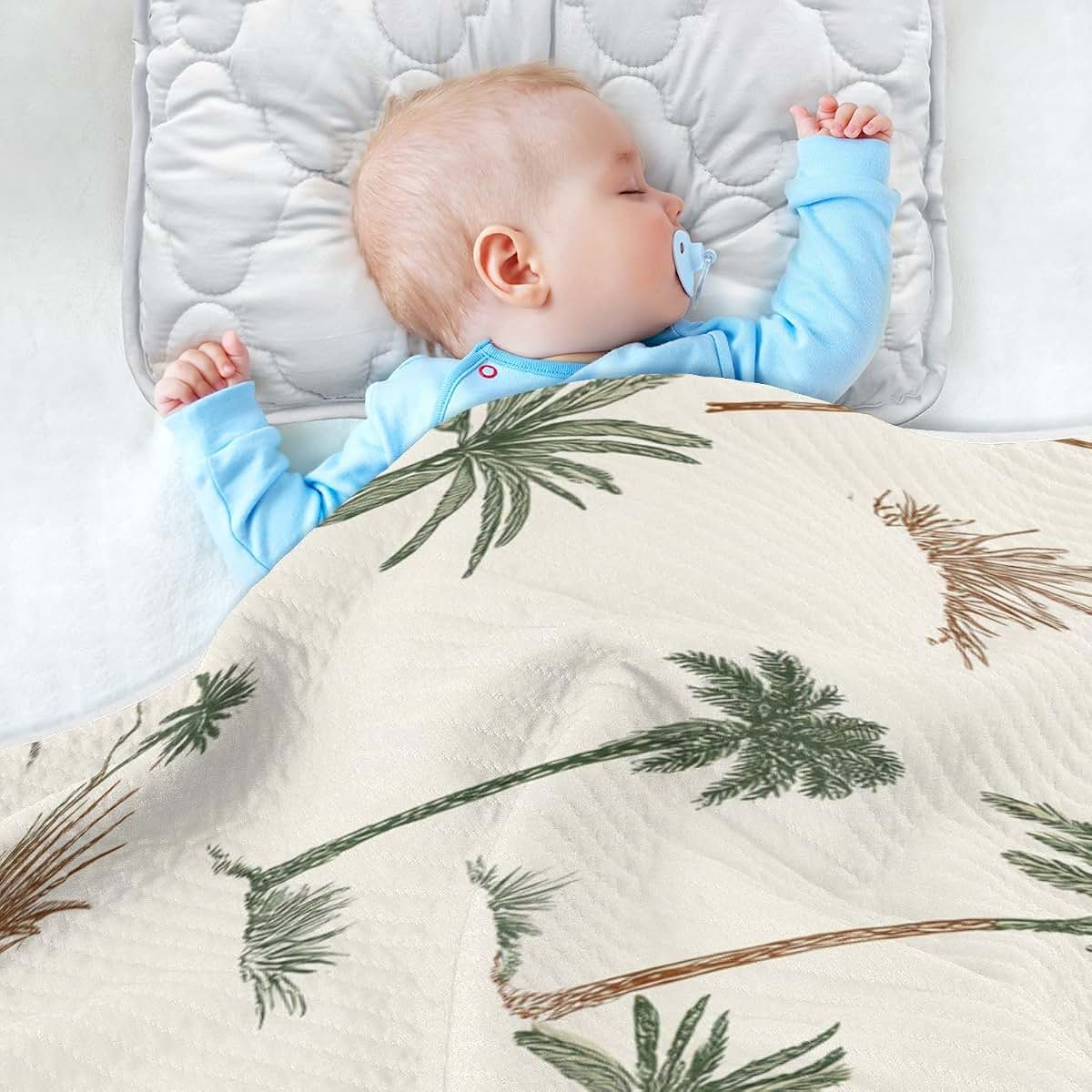 Kigai Palm Tree Baby Blanket 30x40 Inch Receiving Swaddling Wrap