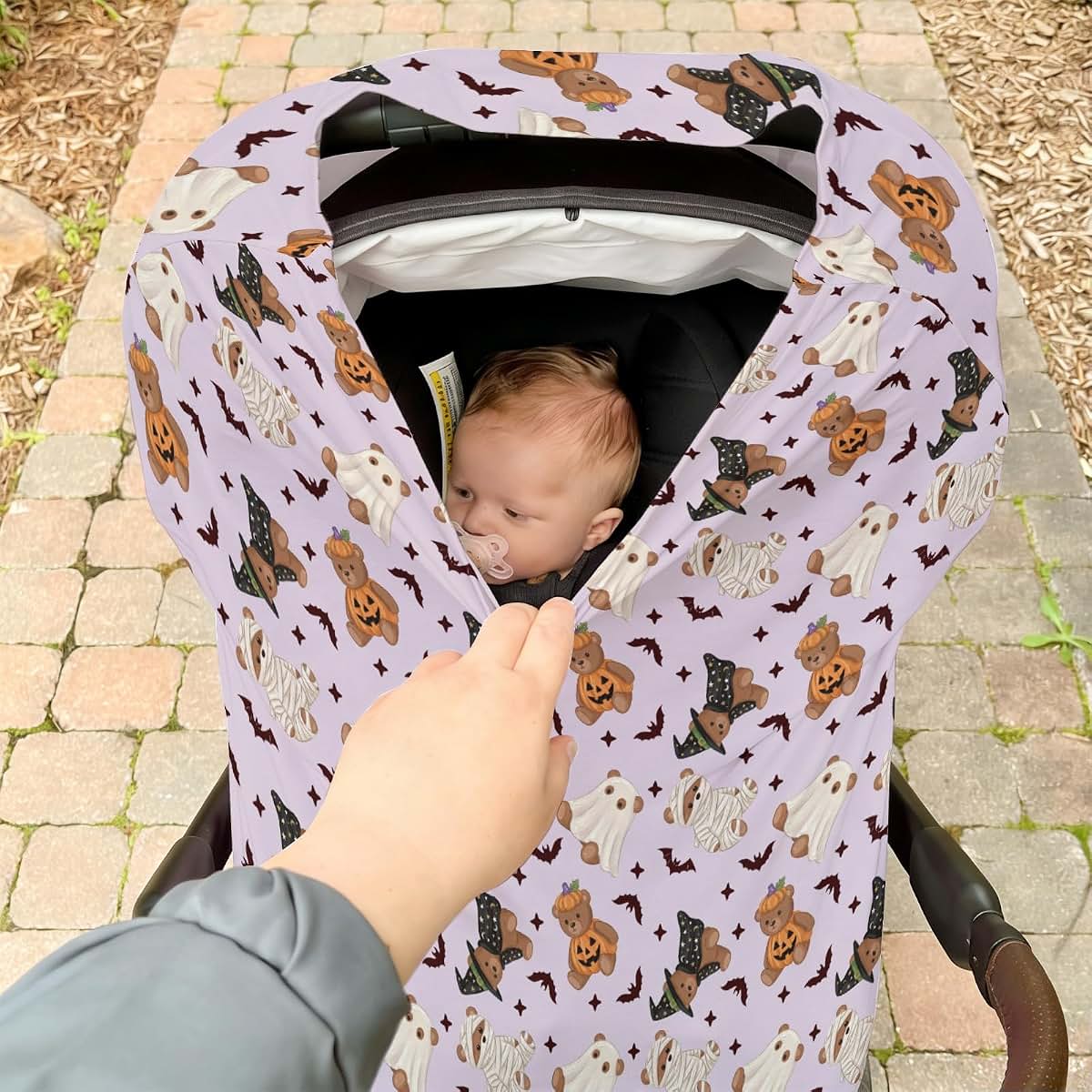 Selgkds Halloween Bear Car Seat Cover and Nursing Canopy (photo 4)