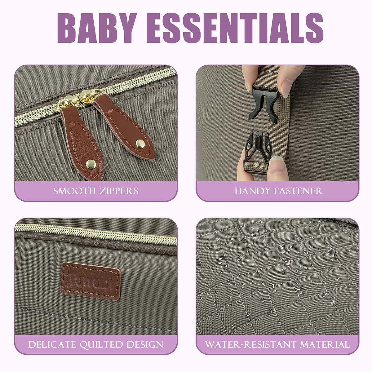 Tuwubi Diaper Bag Tote With Pacifier Case