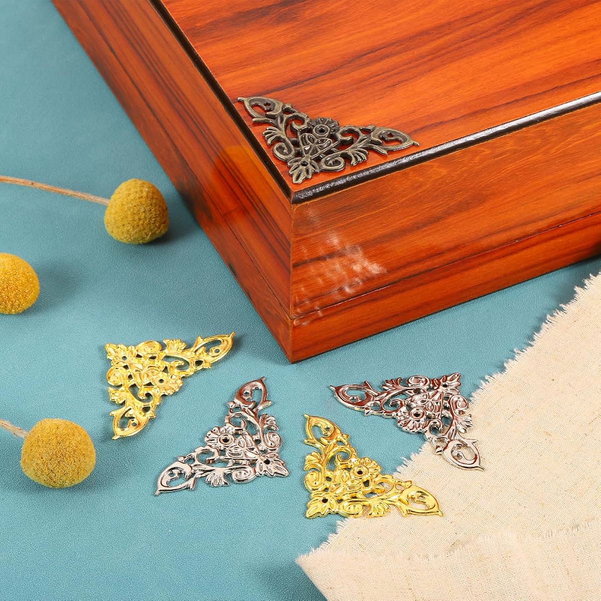 Decorative Metal Corner Protectors for Boxes and Furniture