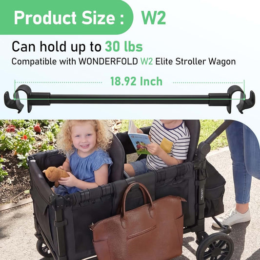 Kiicii Forward-Facing Support Bar for Wonderfold W2 Wagon, Bus-Style Seating Upgrade, Aluminum Alloy