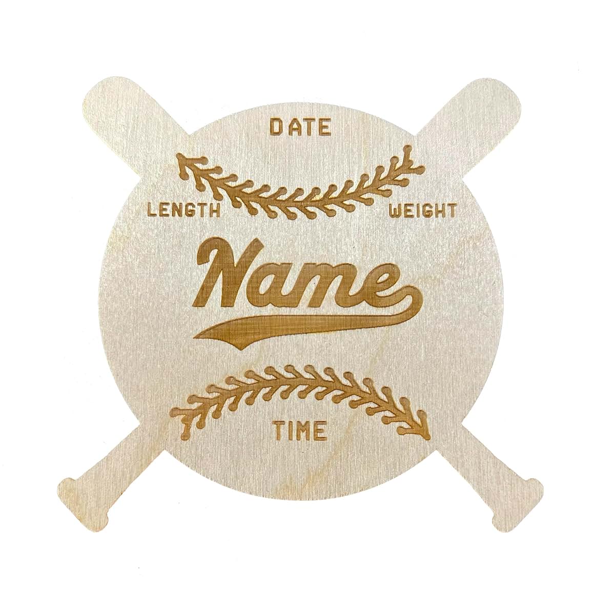 Prnnt Baby Name Baseball Announcement Wood Sign Birth Announcement Newborn Photo Prop Engraved Baby Name Sign Baby