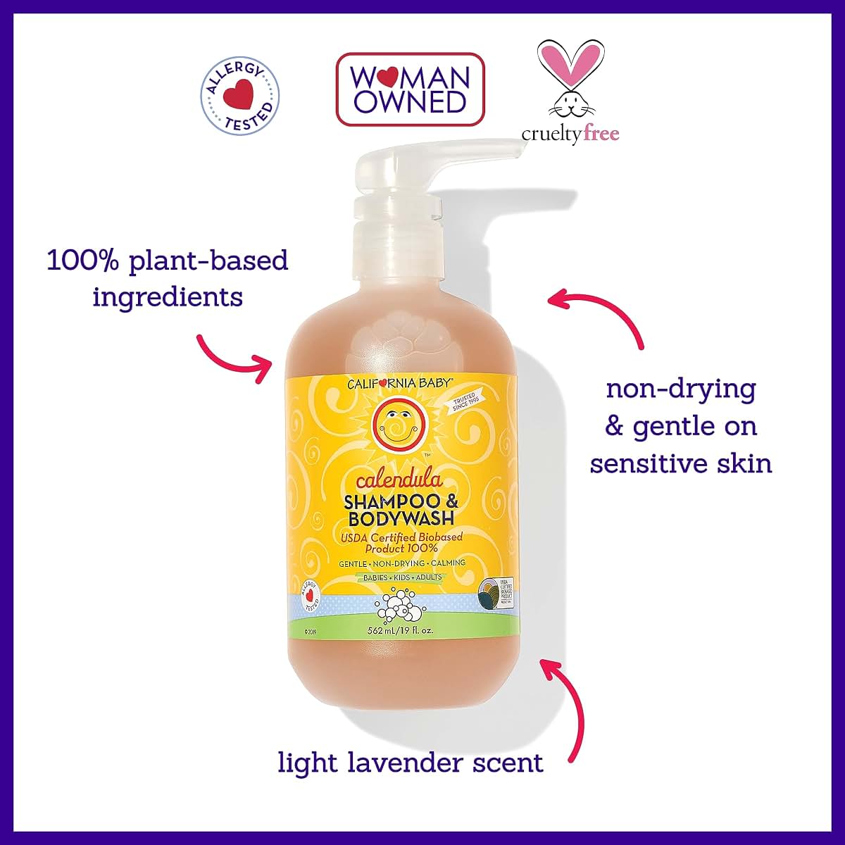 California Baby Calendula Shampoo and Body Wash for Gentle Cleansing