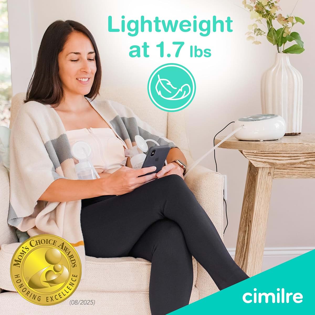 Cimilre S6 Adjustable Double Electric Breast Pump with LCD Display and Night Light