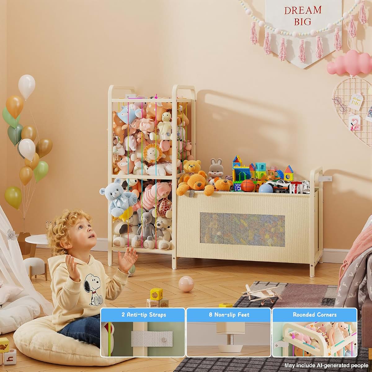 CYXPHION B10 2-in-1 Toy Storage Organizer for Kids Room