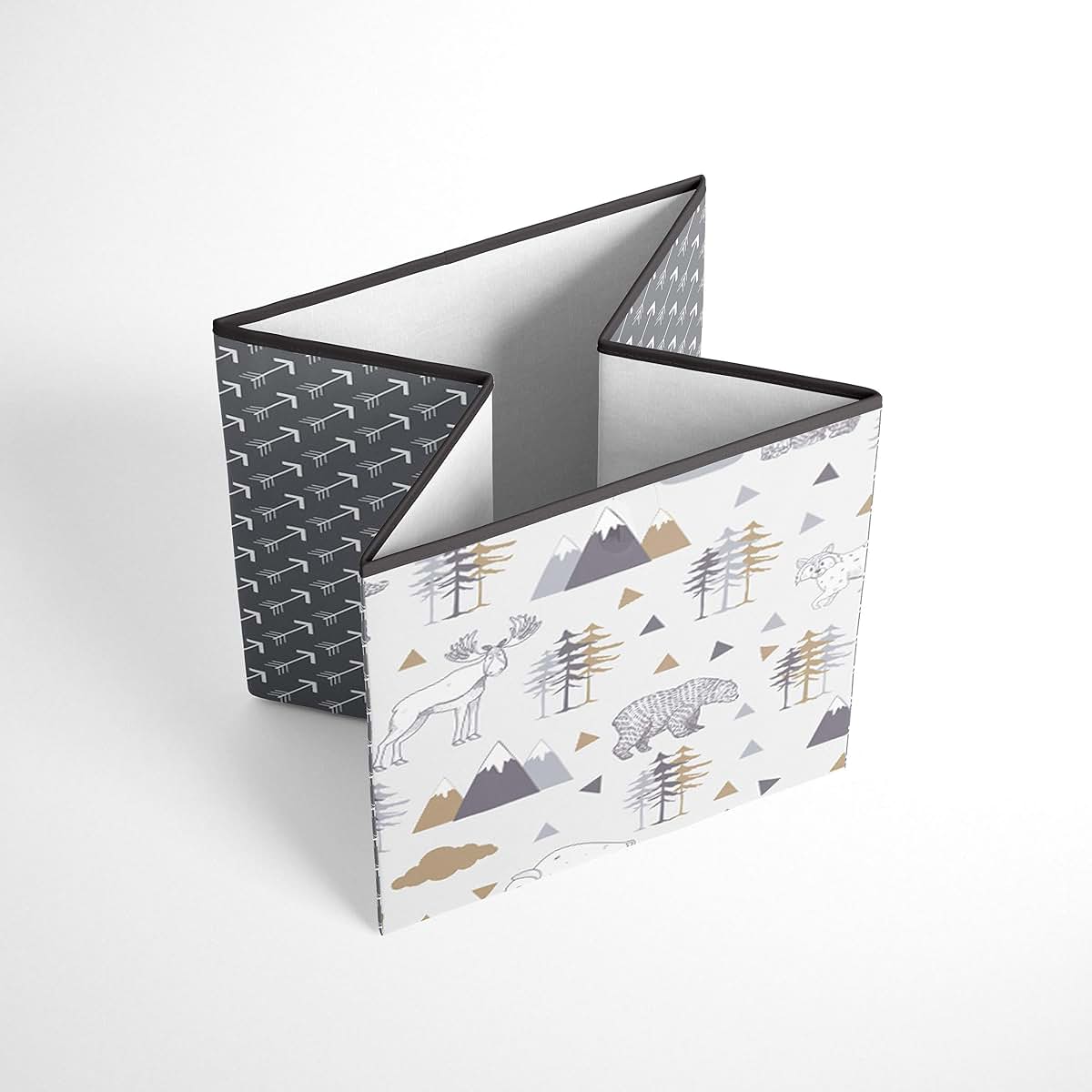 Bacati - Small Storage Tote Woodlands Animals Beige/Grey 10 X 10 X 10 inches