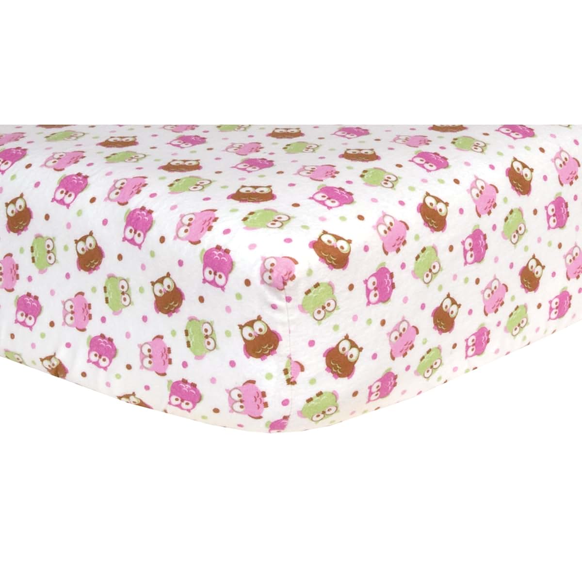 Trend Lab Print Flannel Crib Sheet, Owl