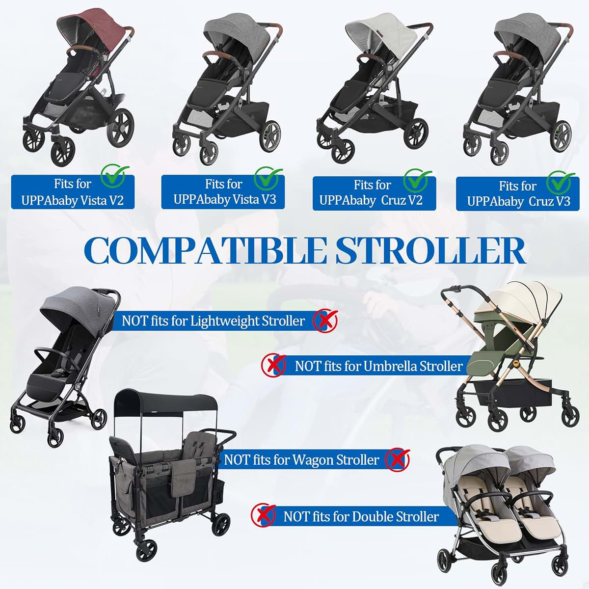 Stroller Travel Bag for Vista/Cruz | Oxford Fabric Gate Check Carrier