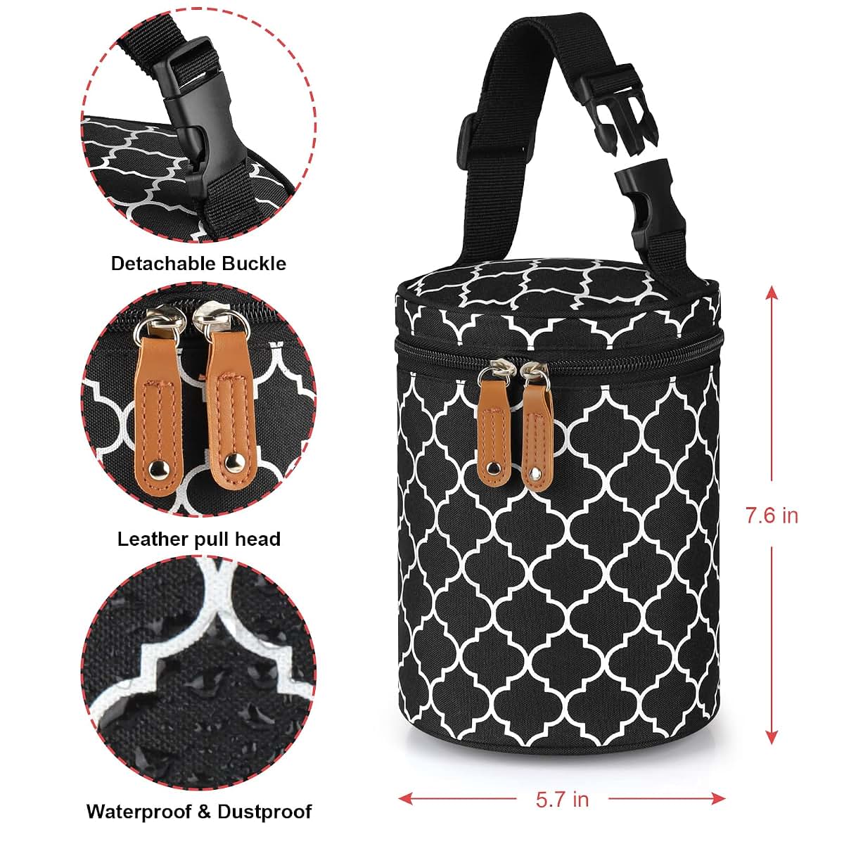 Accmor Breastmilk Cooler Bag With Ice Pack Insulated Bottle Tote For Daycare Black