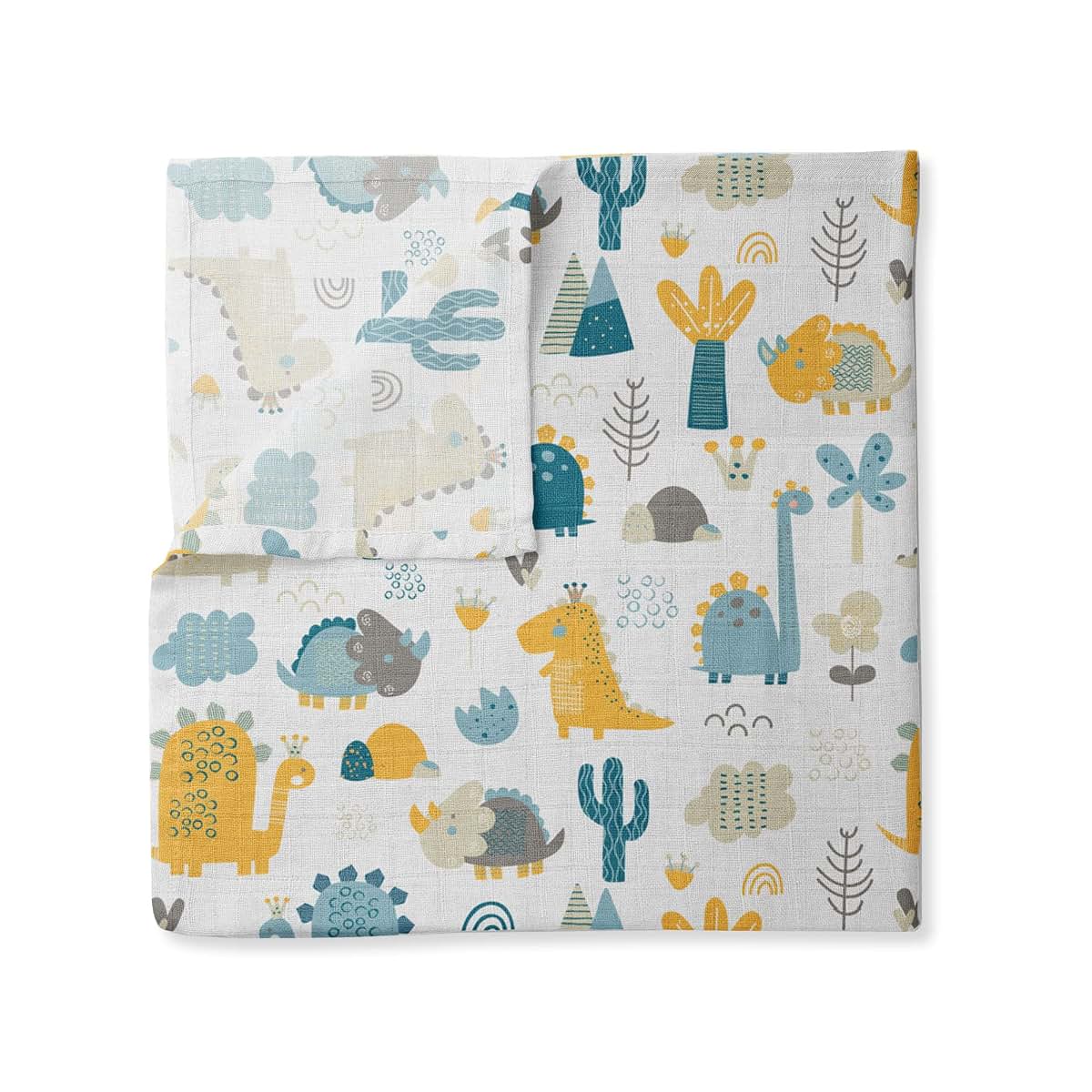Bacati - Muslin Swaddle Blanket for Boys, Baby Receiving Blanket, Newborn Gift, Baby Shower Item, Wearable Swaddling (photo 4)