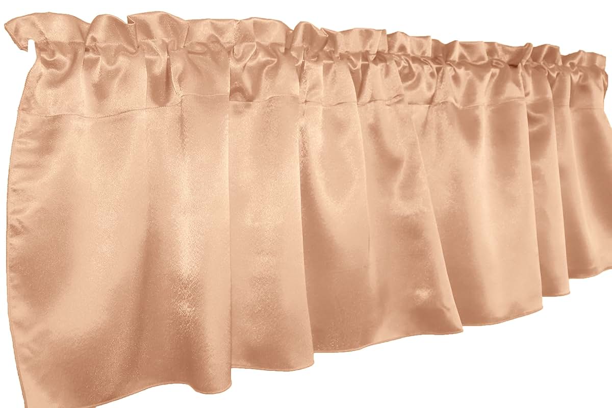 Zen Creative Designs Satin Window Valance Peach 58 Wide X 20 Long