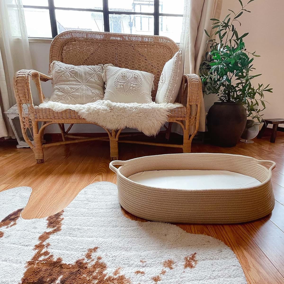 Meloom Baby Changing Basket with Pad and Belt in Taupe (photo 4)