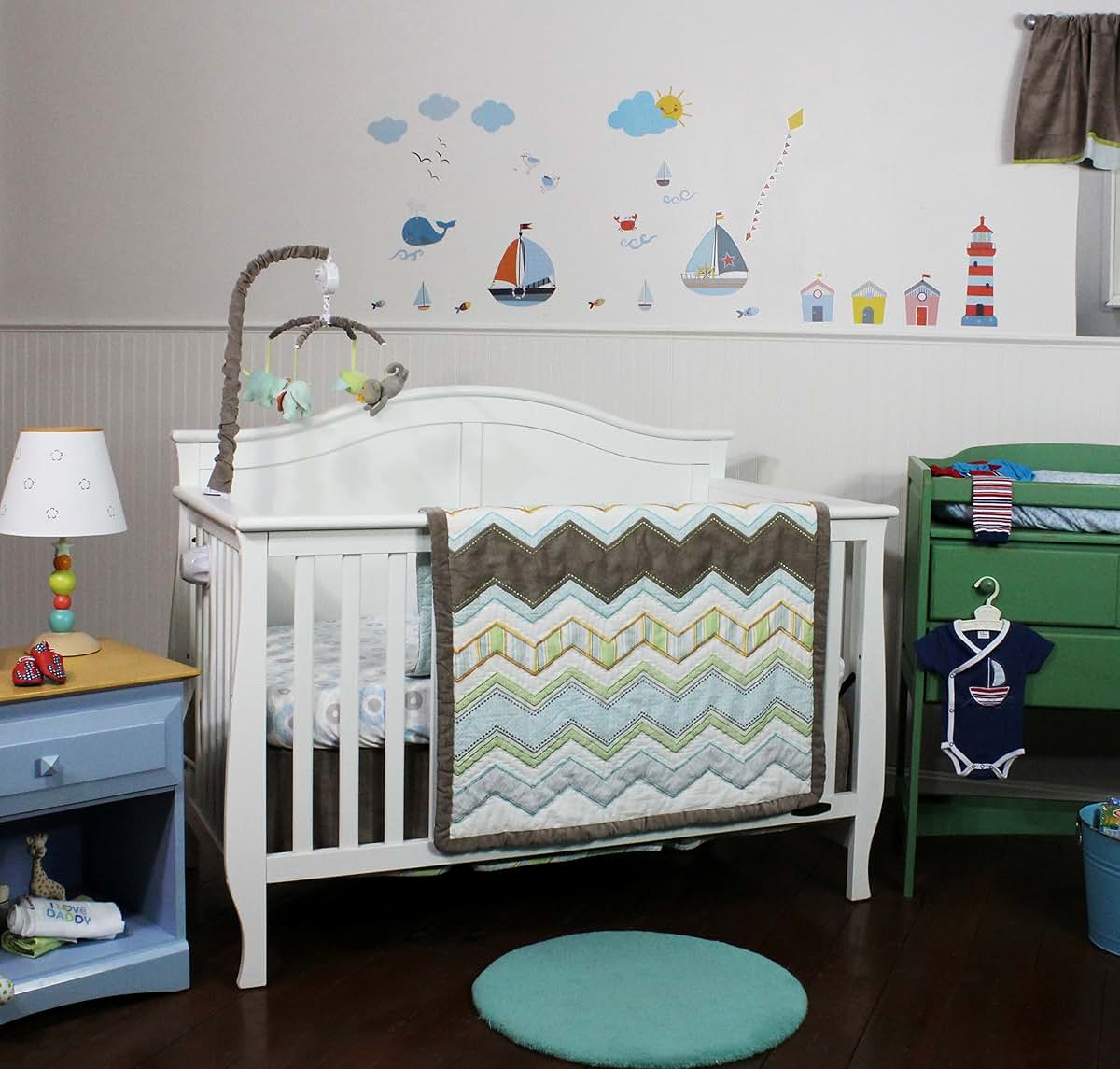 Nurture Zig Zag Cotton Hand Quilted Baby Quilt