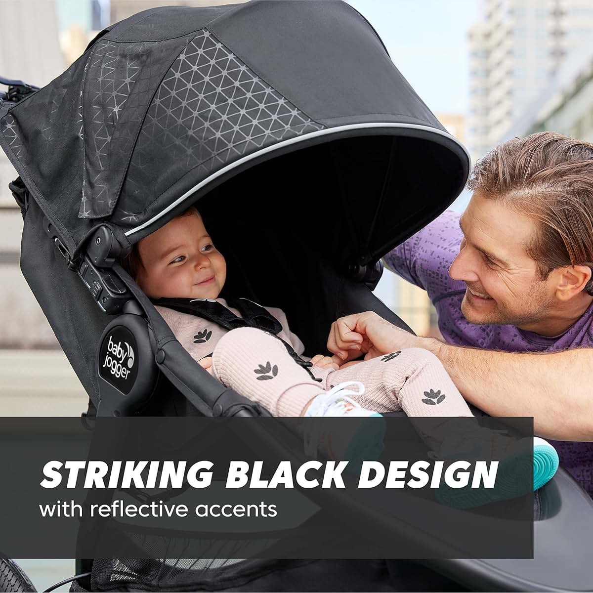 Baby Jogger Summit X3 3-Wheel Jogging Stroller with Hand Brake and One-Hand Fold, Midnight Black