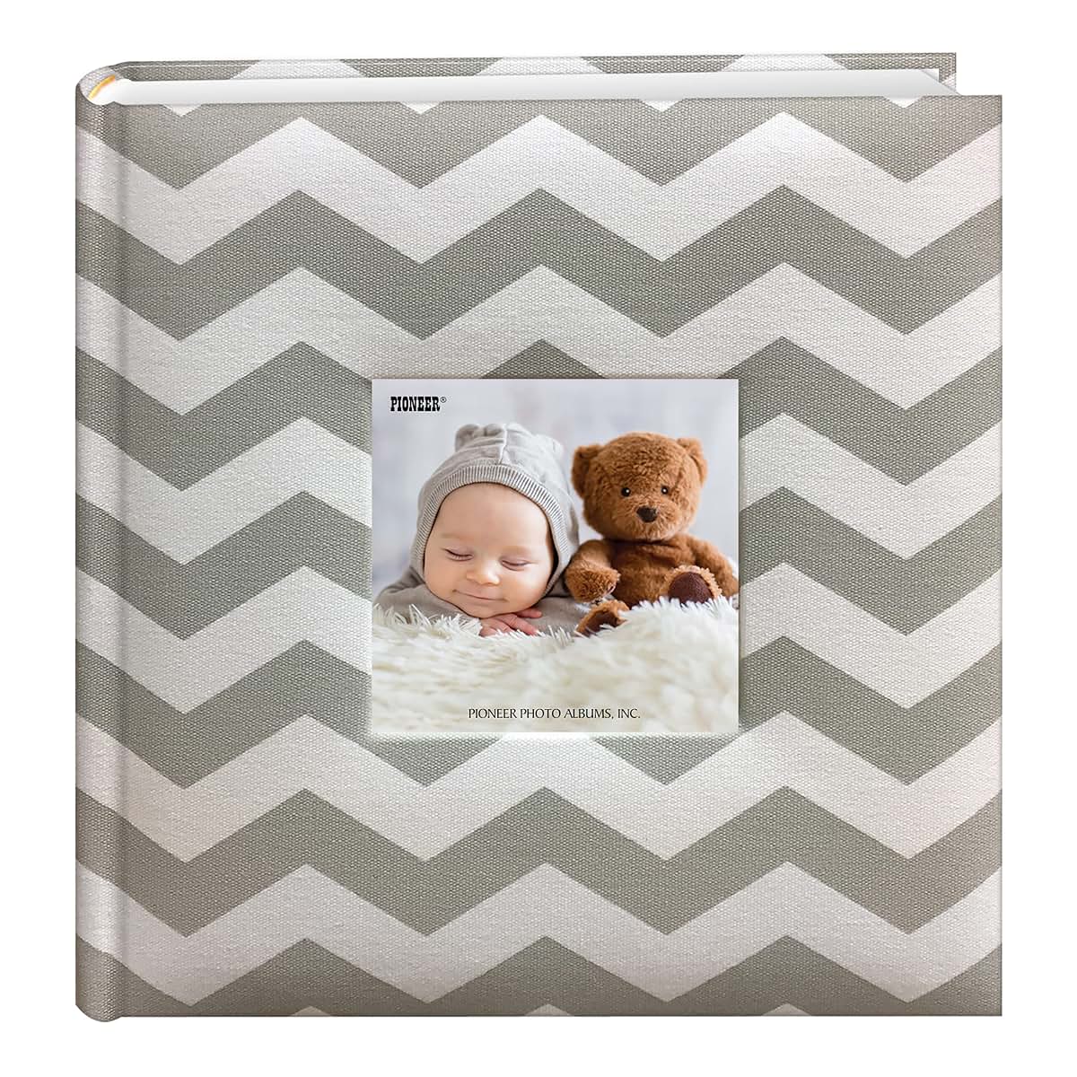 Chevron Fabric Photo Album For Baby Keepsakes With Frame