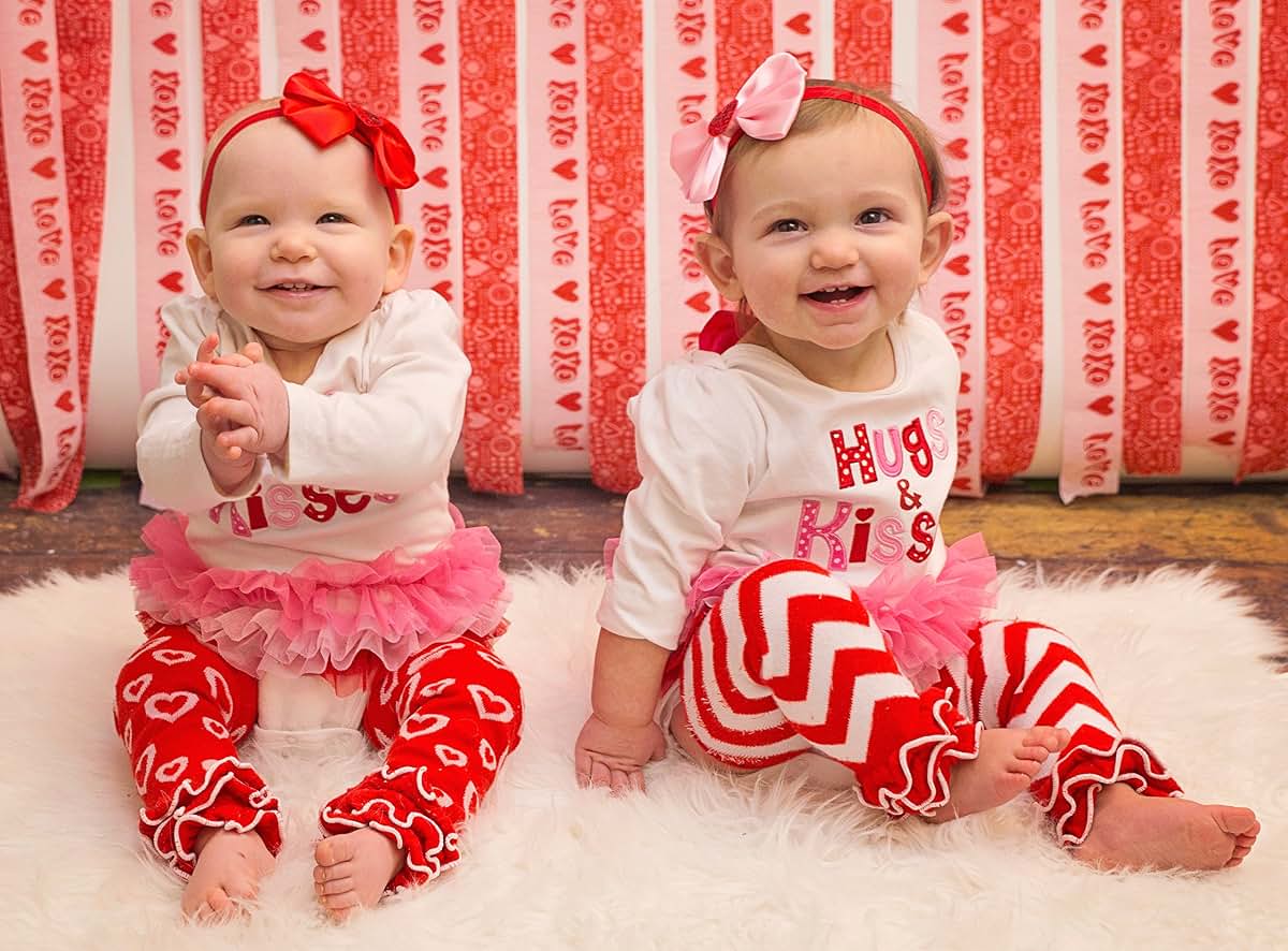 Funny Girl Designs Valentines Day Sequin Heart Satin Bow Baby and Toddler Headband