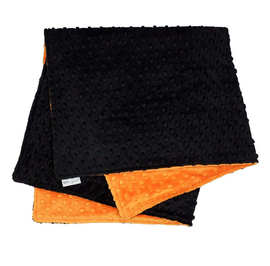 Meg Original Minky Dot Baby Blanket, Orange And Black