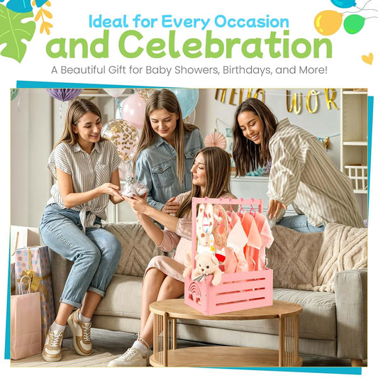 Lavuash Wooden Baby Shower Crate Closet - Baby Pink (photo 2)