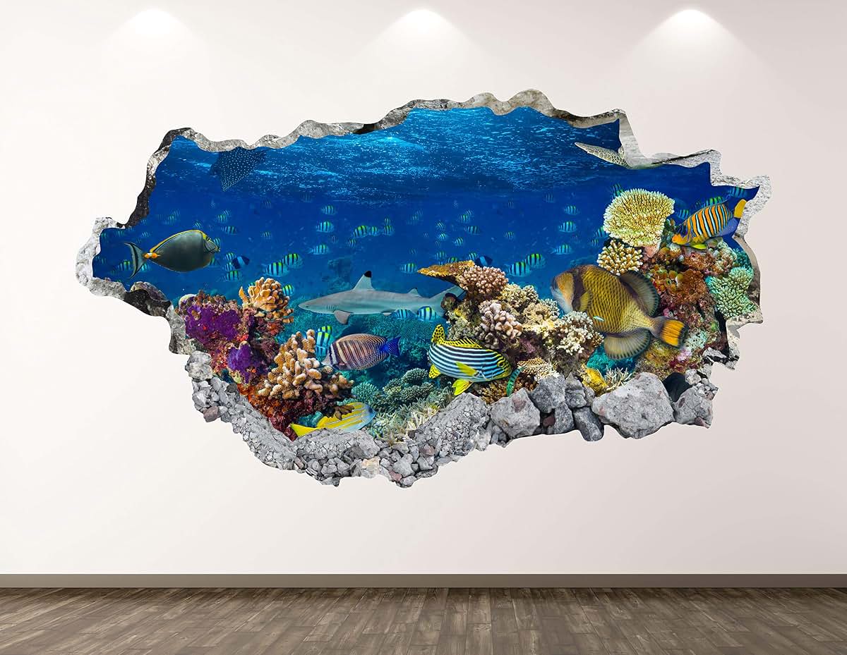 West Mountain Aquarium 3D Ocean Wall Decal Mural