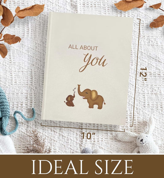 BabyOneStop Baby's First Year Memory Book, Linen Cover with Gold Stamping, 60 Pages, Gender Neutral Keepsake Album