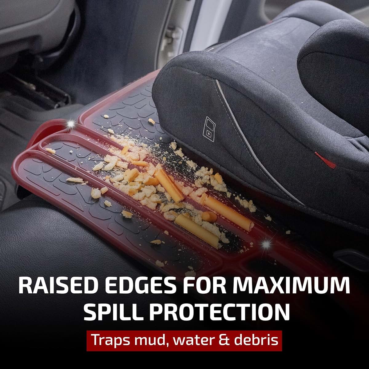Gledring Car Seat Protector Mat - Universal Trim-to-Fit, 25 x 15 in, Low-Odor Rubber