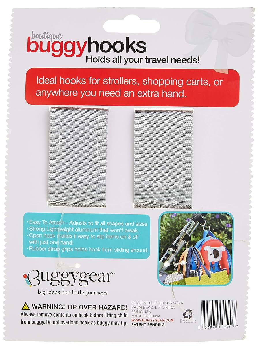 Buggygear Boutique Stroller Hooks, Platinum, 2 Count (photo 4)