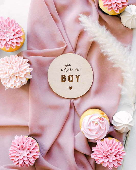 The Cotton & Canvas Co. It's A Boy Wooden Baby Announcement Plaque