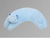 Angel Dear Blue Hippo Curved Pillow for Strollers and Travel