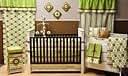 Bacati Mod Dots and Stripes Green/chocolate Hamper (photo 2)