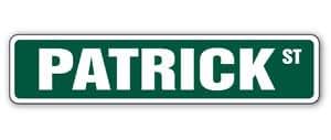 RM Dream Designs Set of 3 - Patrick Street Sticker Sign Kids Room Childrens Name Gift Kid Child boy Girl Wall Entry